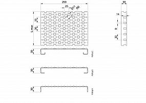 Profilové rošty POF-250-30/2,5 - ocel-zinkovaná