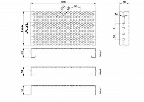 Profilové rošty PRU-350-50/2,5 - ocel-zinkovaná
