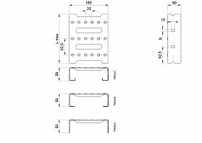 Profilové rošty PST-150-50/1,5 - nerez V2A (1.4301)-mořená