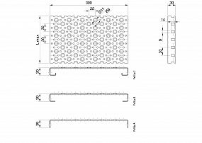 Profilové rošty POF-300-30/2,5 - ocel-zinkovaná