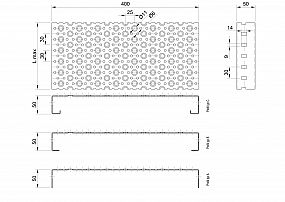 Profilové rošty POF-400-50/1,5 - ocel-zinkovaná