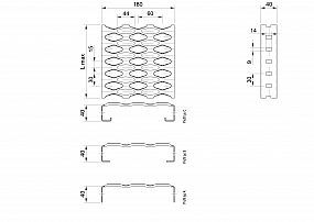 Profilové rošty PSE-180-40/1,5 - nerez V2A (1.4301)-mořená